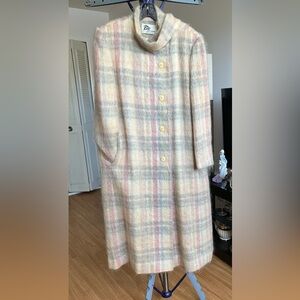 Vintage Pastel Plaid Mohair Coat